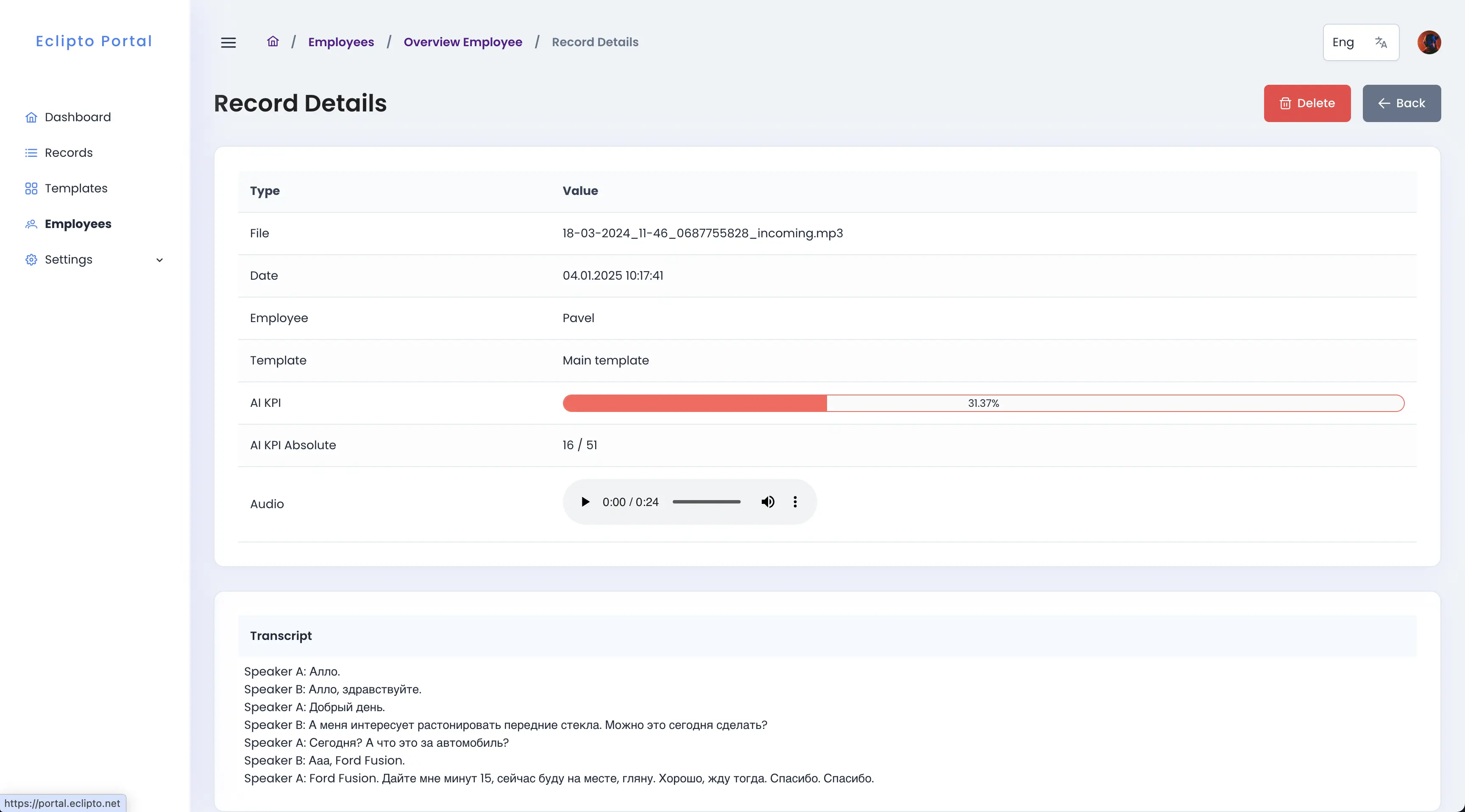 Eclipto: AI-Powered Call-Quality Monitoring